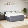 vidaXL Boxspringbett mit Matratze Dunkelgrau 200x200 cm Samt 3290137 Bild 4