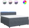 vidaXL Boxspringbett mit Matratze Dunkelgrau 200x200 cm Samt 3290137 Bild 2