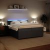 vidaXL Boxspringbett mit Matratze Dunkelgrau 200x200 cm Samt 3290137 Bild 5