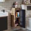 Roomart LEO Badmöbel - nur Hochschrank - H 70 x B 25 x T 30 cm • Anthrazit-Eiche Bild 2