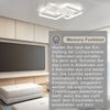 ZMH Deckenlampe LED Deckenleuchte Wohnzimmer 35W Dimmbar Wohnzimmerlampe Modern mit Fernbedienung Weiß Schlafzimmerlampe aus Metall Quadratisch Design Lampe für Schlafzimmer Küche flur Bild 2