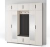 Garderoben-Set Napoli Version 12: Kleiderschrank mit Polsterpaneelen, Schuhschrank und Schrankaufsatz Flur und Eingangsbereich (Cashmere/Trinity 16), 229 x 40 x 210 cm Bild 4