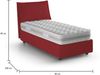 Dmora Aren Einzelbett, Bettkasten mit Stoffbezug, 100 % Made in Italy, seitliche Öffnung, inklusive Matratze 80x190 cm, Rot Bild 3