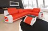 Ecksofa Genua L Form - Kunstleder - orange-weiß - Rechts Bild 3