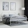 vidaXL Bettgestell mit Kopf- und Fußteil Metall Weiß 183x213 cm 353707 Bild 4