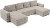 AX LIVING Aydin U Sofa Wohnlandschaft mit Schlaffunktion U Form Beige Bild 3