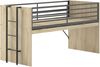 Halbhohes Bett mit Schreibtisch Sam 98 x 219 x 116.6 cm Eiche Melamin Dekor Bild 3