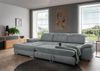 Polstergarnitur >Riordan< Schlaffunktion, Stauraum, Webstoff Corto silber - 314x104x184 (BxHxT) Bild 2