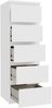 Forte EDMORE Kommode 40 50, moderne, vertikale Kommode mit 5 Schubladen, Holzwerkstoff, Weiß, 41,8 cm breit x 128 cm hoch x 42,2 cm tief Bild 5