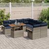 vidaXL Garten-Sofa-Set mit Speicher 9 pcs Grau Poly Rattan 3358054 Bild 3