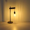 Tischleuchte, Metall, schwarz-matt, Holz, verstellbar, H 56,5 cm Bild 3