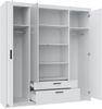 AX LIVING Kleiderschrank mit Spiegel Storicos Eiche Lefkas 4T 176,3cm Bild 4