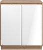 Kommode >Lindenau< in Dekor Artisan Eiche/weiß hochglanz - 79x88x40 (BxHxT) Bild 3