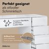 Bellamio 'Livny' Schminktisch mit Spiegel, mit 5 Schubladen, beidseitig montierbar, weiß Hochglanz, 80x53x110 cm, Wandspiegel aus HD-Glas (mit Wandbefestigung) Bild 3