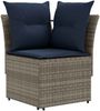 vidaXL Möbelsets mit Kissen 4 pcs Grau und Marineblau PE-Rattan 3422179 Bild 4