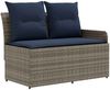 vidaXL Möbelsets mit Kissen 4 pcs Grau und Marineblau PE-Rattan 3422179 Bild 5