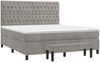 vidaXL Boxspringbett mit Matratze Hellgrau 180x200 cm Samt 3138037 Bild 3