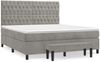 vidaXL Boxspringbett mit Matratze Hellgrau 180x200 cm Samt 3138037 Bild 2