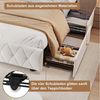 ADWOLT Stauraumbett Polsterbett mit Lattenrost und LED-Beleuchtung, Jugendbett 160x200 cm mit USB&Type-C,Doppelbett mit 4 Schubladen,Beige Bild 4