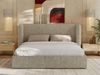 Polsterbett Bett mit Holzlattenrost Schlafzimmer Bett Doppelbett gepolstertes Kopfteil - EMORA CLASSIC - 160x200 cm - Dunkelbeige Strukture Bild 5