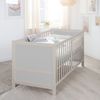 roba Babybett EASY SLEEP 70 x 140 cm inkl. Umbauecken + Matratze safe asleep® Roll Air - Mitwachsendes Gitterbett 3-fach höhenverstellbar - 3 Schlupfsprossen - Hellgrau Bild 2