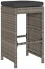 vidaXL Garten-Barhocker mit Kissen 4 Stk. Grau Poly Rattan 368690 Bild 3