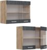 Küchenglasschrank R-Line Schwarz Beton 80 cm Vicco Bild 5