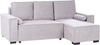 Eckschlafsofa 3-Sitzer EDANE Stoff Grau mit Stauraum linksseitig Bild 4