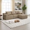 Modulares Sofa 257x90/160x62 cm mit Chaiselongue – Cordbezug, 5 Kissen, Seitentaschen & Getränkehalter Bild 5