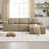 Modulares Sofa 257x90/160x62 cm mit Chaiselongue – Cordbezug, 5 Kissen, Seitentaschen & Getränkehalter Bild 2