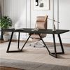 LuxusKollektion Computertisch Schreibtisch 180 cm Metallgestell schwarz MDF Büro Bild 3