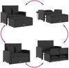 vidaXL Gartensofa mit Kissen 2-Sitzer Schwarz Poly Rattan 365132 Bild 5