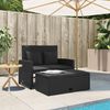 vidaXL Gartensofa mit Kissen 2-Sitzer Schwarz Poly Rattan 365132 Bild 3