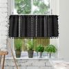 Qelus Gardine Bistrogardine Boho Scheibengardinen Küchengardinen Landhausstil, Quaste Rutentasche Vorhang Wohnzimmer Bild 2