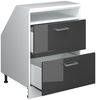 Küchenschrank für Dachschrägen R-Line Anthrazit Hochglanz 60 cm mit 2 Schubladen, Schrankkorpus 60 cm Tiefe Vicco Bild 3