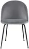 Vente-unique - Stuhl 2er-Set - Samt & Schwarzer Edelstahl - Grau - MELBOURNE Bild 4