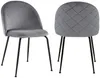 Vente-unique - Stuhl 2er-Set - Samt & Schwarzer Edelstahl - Grau - MELBOURNE Bild 3
