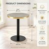 Moderner Runder Beistelltisch, Marmor-Optik Tischplatte mit Goldenem Rand, Stabiles Metallgestell in Schwarz/Gold, Grau, Ideal als Couchtisch, Nachttisch oder Balkontisch Bild 2