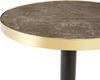 Moderner Runder Beistelltisch, Marmor-Optik Tischplatte mit Goldenem Rand, Stabiles Metallgestell in Schwarz/Gold, Grau, Ideal als Couchtisch, Nachttisch oder Balkontisch Bild 5