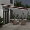 vidaXL Markise Manuell mit LED Weinrot 450x350 cm 3214987 Bild 3