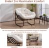LVHOM Schaukelstuhl mit gepolstertem Kissen, Rattanstuhl mit Stahlrahmen, Lounge Sessel, Schaukelsessel, 1 St, für Balkon/Garten/Wohnzimmer/Schlafzimmer Bild 4