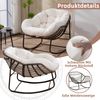 LVHOM Schaukelstuhl mit gepolstertem Kissen, Rattanstuhl mit Stahlrahmen, Lounge Sessel, Schaukelsessel, 1 St, für Balkon/Garten/Wohnzimmer/Schlafzimmer Bild 5