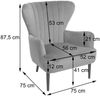 Lounge-Sessel HWC-K37, Cocktailsessel Polstersessel Sessel, Samt (280g/m²) ~ grau Bild 4