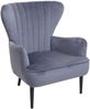 Lounge-Sessel HWC-K37, Cocktailsessel Polstersessel Sessel, Samt (280g/m²) ~ grau Bild 5