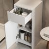 Midischrank Detmold Weiß Hochglanz/Goldkraft Eiche 35 x 82 cm mit Tür und Schublade Vicco Bild 5