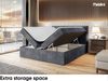 MEBLINI Boxspringbett ASPIN 180x200 cm mit Bettkasten und LED - H3/Dunkelgrau Samt Polsterbett - Doppelbett mit Topper & Taschenfederkern-Matratze Bild 5