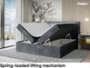 MEBLINI Boxspringbett ASPIN 180x200 cm mit Bettkasten und LED - H3/Dunkelgrau Samt Polsterbett - Doppelbett mit Topper & Taschenfederkern-Matratze Bild 3
