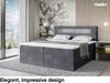 MEBLINI Boxspringbett ASPIN 180x200 cm mit Bettkasten und LED - H3/Dunkelgrau Samt Polsterbett - Doppelbett mit Topper & Taschenfederkern-Matratze Bild 2
