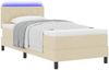 vidaXL Boxspringbett mit LED-Lichtleisten Creme 90 x 190 cm Stoff 3342252 Bild 3