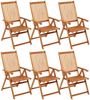 vidaXL Klappbare Gartenstühle 6 Stk. mit Auflagen Massivholz Akazie 3064127 Bild 2